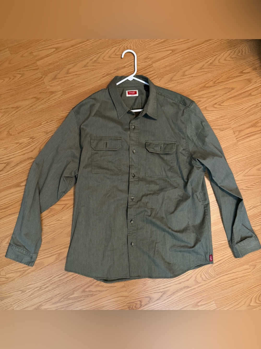 Wrangler Olive Green Long-Sleeve Button-Down Shirt XL